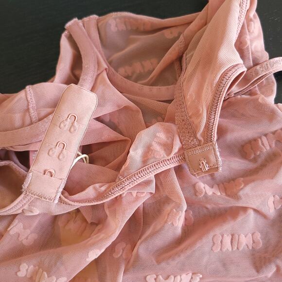 NEW Skims After Hours Slip Dress Rose Clay Logo Sheer Underwire Sexy Women XS - Picture 11 of 13